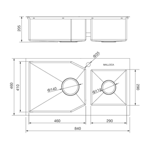 Chậu rửa chén Malloca MS 610A